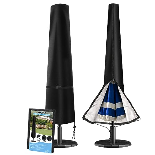 Wanocean Fundas para Sombrilla Jardin, Funda Parasol Terraza de Ø3m, Tejido Oxford 420D, Impermeable, Resistente al Polvo, Antirayos UV (190x30/40/50cm)