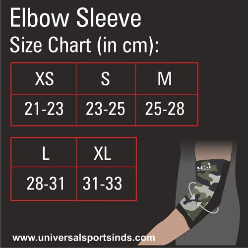Image of Usi Universal Elbow Support, ES3 Elbow Sleeves For Fitness (Thickness 3mm, 1 Pair) Use For Weightlifting, Powerlifting, Cross Training (MEDIUM)