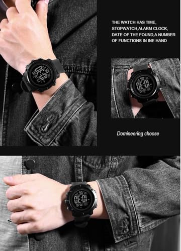 Digital Watch Sports Waterproof Military Back Light Small Watch for Men Black 1426 - Image 3