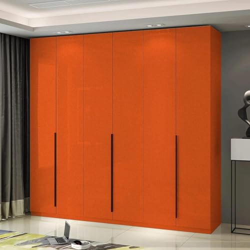 Image of Orange Glossy Vinyl Peel & Stick Self Adhesive Waterproof Sticker for Living Room, Bedroom Office, Almirah, Floor, Tabletop, Wall, Fridge,& Renovation (12x96Inch)