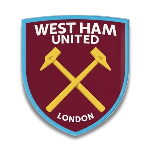 Plaque West Ham United FC en verre acrylique de 4 mm d'épaisseur premium pour salon