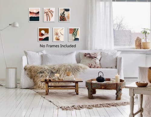 Rinsiken Wall Art Boho Canvas Prints Bohemian Minimalist Abstract Sun Artwork Painting Mid Century Pictures 8X10 Inch Set Of 6 Unframed For Living Room #TOP1