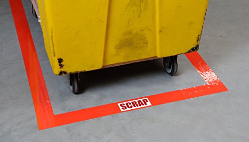 Image of Brady ToughStripe Floor Marking Tape - Red, Non-Abrasive Floor Tape - 2 inch Width, 100' Length for Concrete, Harsh Conditions, Forklift, High Traffic Floors (104313)