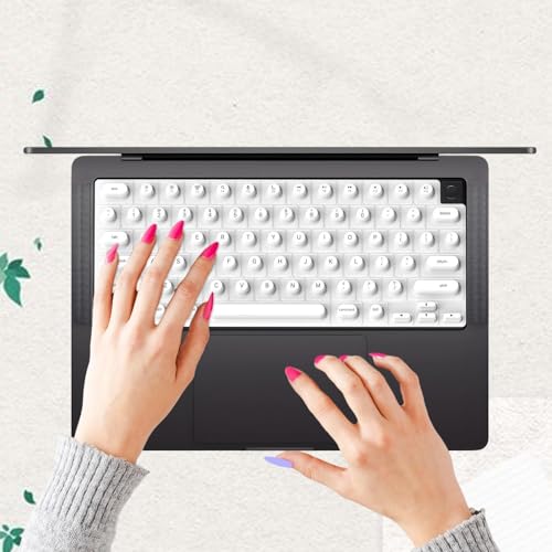 Funda de teclado para portátil y protector de silicona para uñas largas blanco 5