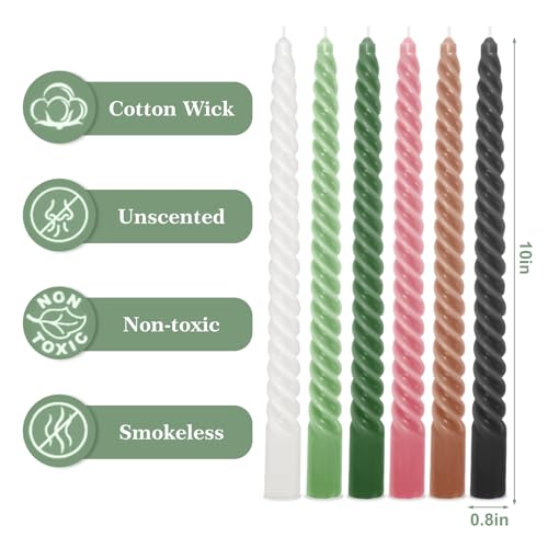 Bougies coniques en spirale sans coulure pour protéger vos tables de dîner