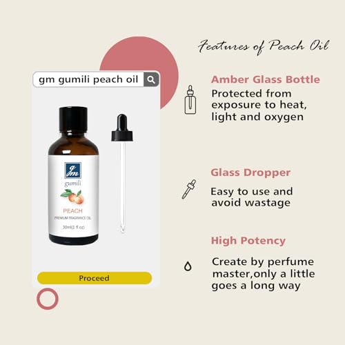 peach fragrance oil perfume oil home scent oils for soaps candle making dryer balls diffusers laundry slime -1 oz 30ml