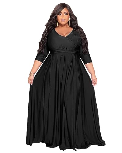 black and white formal dress for ladies Work Semi-Formal Dress Black and White Lapel V-Neck Maxi Dress