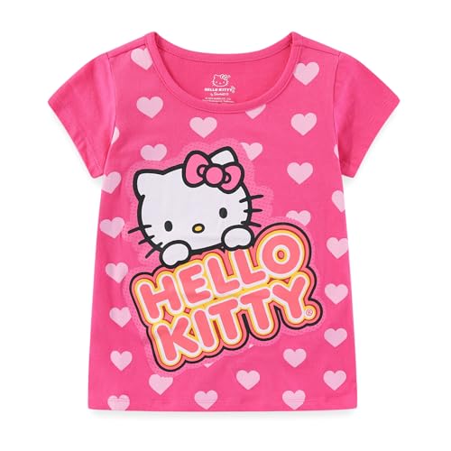 Hello Kitty Sanrio Girls 4 Pack Short Sleeve T-Shirt for Little and Big Kids4