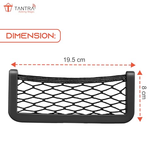 Image of TANTRA Universal Car Seat Side Back Net Storage Bag & Phone Holder Pocket Organizer for Essentials & Snacks