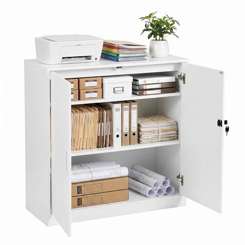 anrekl Aktenschrank, Büroschrank Abschließbarer Schrank mit Einlegeböden, Mehrzweckschrank Höhenverstellbar Aufbewahrungsschrank Aktenschränke für Büro, Homeoffice, Wohnzimmer, Garage,Weiß anrekl Aktenschrank, Büroschrank Abschließbarer Schrank mit Einlegeböden, Mehrzweckschrank Höhenverstellbar Aufbewahrungsschrank Aktenschränke für Büro, Homeoffice, Wohnzimmer, Garage,Weiß