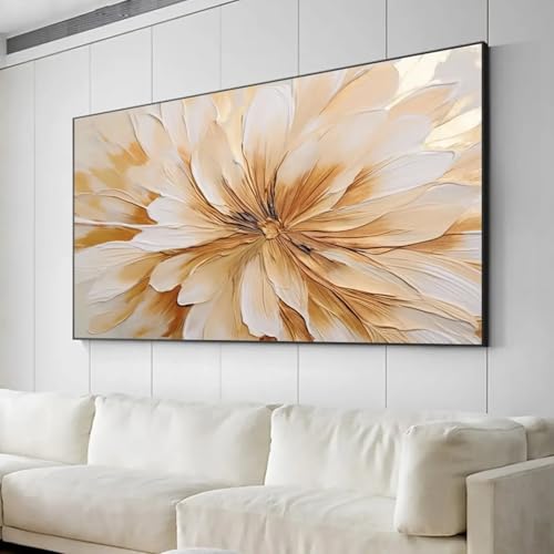 Peinture à l'huile sur toile grand format salon déco fleurs abstraites