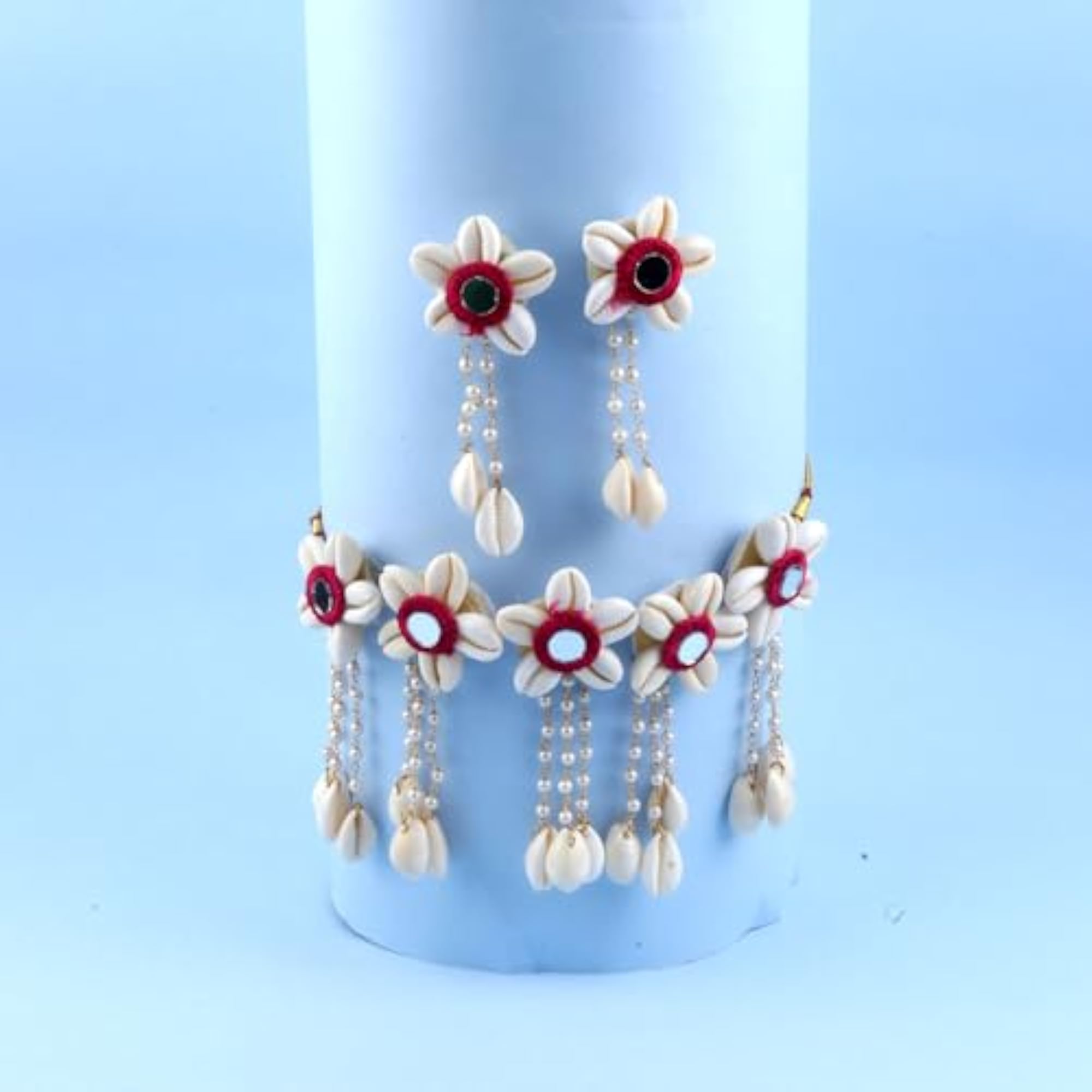 Women's Artificial Kawadi Flower Jewellery Set