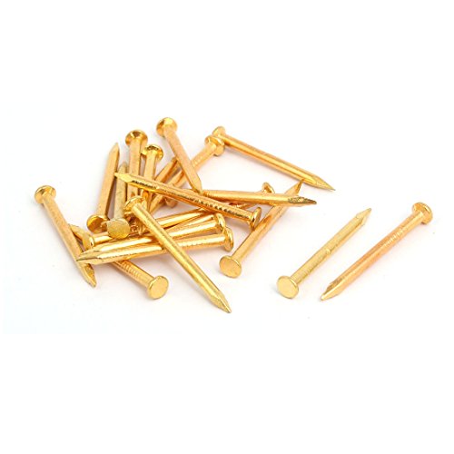 Aexit 2mmx25mm Carbon Fastener Steel Point Tip Cement Nail Gold Tone 20pcs Model:36as83qo691