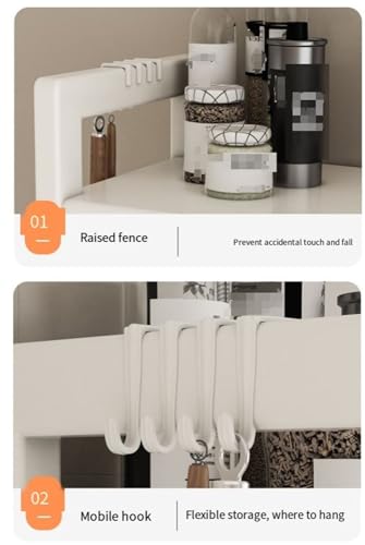 Estante de cocina multifuncional con puerta plegable para microondas - Mueble de almacenamiento que ahorra espacio para accesorios de cocina y accesorios de cocina, perfecto para espacios pequeños - imagen 5