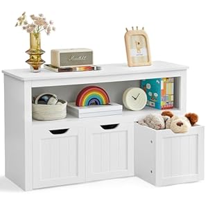 VASAGLE Kinderregal LHS380W01 Spielzeugaufbewahrung weiß