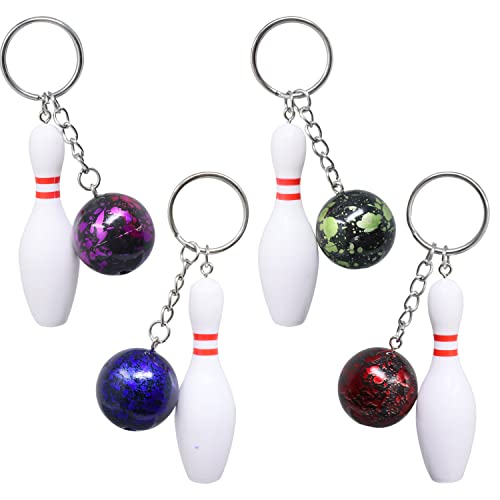 Honbay 4PCS Resin Bowling Keychains Novelty Bowling Ball and Pin