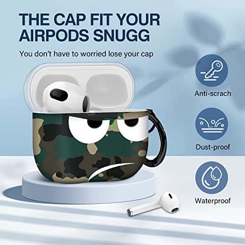 Image of for Airpods 3 Case 2021, Don't Touch Me for Airpods Cover with Keychain Soft Cute Shockproof Cover for Women Men Compatible with for Airpods 3 Charging Case,Green