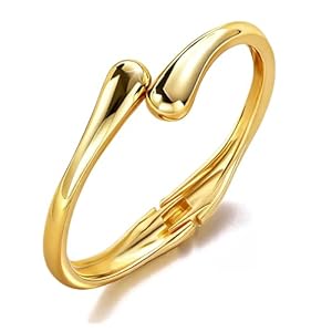 Gold Bangle Bracelets for Women Teens Trendy Chunky Adjustable Twist Cuff Bracelet Jewelry Gifts