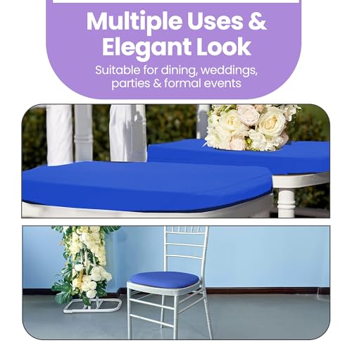 Housse de coussin de chaise extensible bleu roi pour sublimer vos réceptions - 8