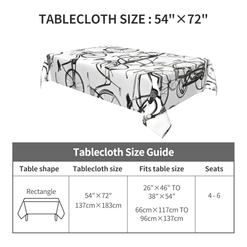Nappe rectangulaire durable et infroissable, protège table cuisine 137x183