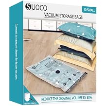Vacuum Seal Bags for Clothing Travel and Home Storage, Travel Vacuum Bags with Electric Pump, Space Saver packing compression for Blankets Comforters Pillows Clothes, 10 Small