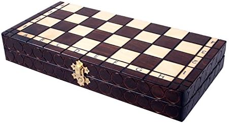 Miniatura 5 de Juego de ajedrez The Veles, piezas de ajedrez europeas hechas a mano de madera, tamaño King de 2.3 pulgadas, tablero de ajedrez de almacenamiento de