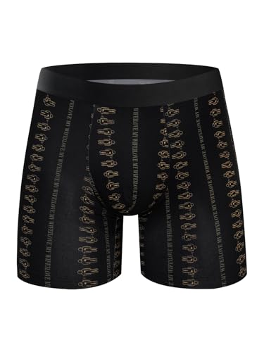 Mens Underwear Classic Length Boxer Briefs for Men Fun Novelty Pattern Long Leg Mens Boxers Comfortable Mens Boxer Briefs