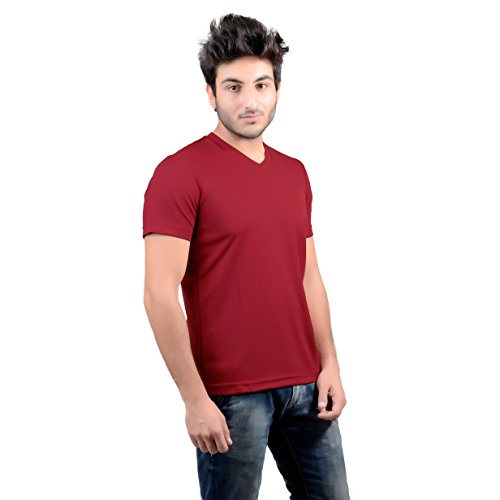 Image of Stylish Regular Fit Plain Men's V-Neck Half Sleeve T-Shirt