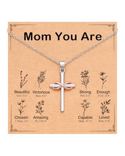 Image of Infinity Cross Necklace for Women, Easter Mothers Day Confirmation Gifts