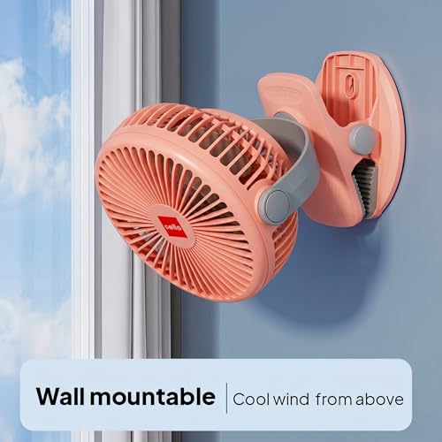 Image of CELLO Air-Vel Electric USB Type C Recharging Portable Fan 1800mah Pink | Upto 4 Hours Backup, BLDC Silent Motor, 3 Speed Setting, Replaceable Battery | Mini Table Fan For Office Desk, Home & Kitchen