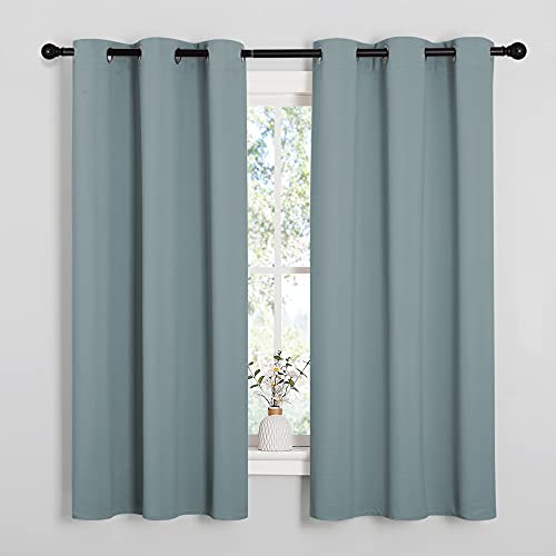 Image of NICETOWN Home Decoration Window Treatment Curtains and Drapes, Thermal Insulated Solid Grommet Blackout Curtains /Drapes /Panels for Living Room Bedroom (Stormy Sea, 2 Panels, W42'' by L63'')
