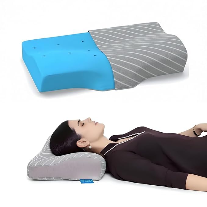 9villa Cervical Pillow for Neck Pain and Shoulder Pain Relief for Sleeping | 2 Years Warranty | Orthopedic Memory Foam Pillow for Neck Support,with Breathable Pillowcase (Cervical Grey)-image-28