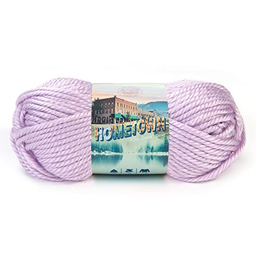 Image of Lion Brand Yarn Hometown Yarn, Super-Bulky Yarn for Knitting, Crocheting, and Crafting, 1 Pack, Joliet Iris | Super Bulky Acrylic Fiber for Warm Crochet Blankets, Knit Winter Hats, Chunky Cardigans, Soft Scarves, Weaving