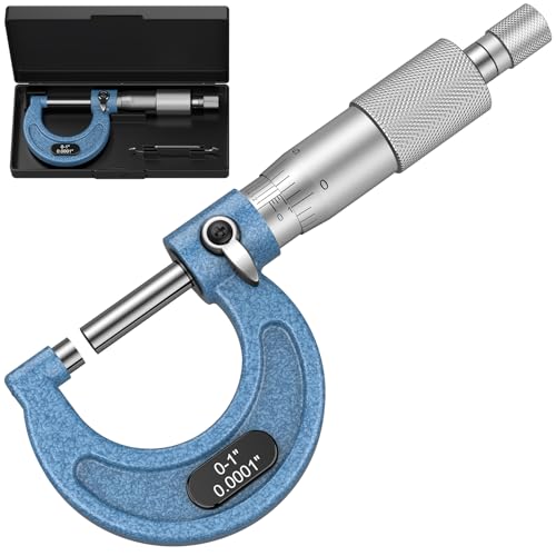 HDLNKAK Outside Micrometer, 0-1' Machinist Micrometer, 0.0001' Graduation Micrometer Set, Alloy...