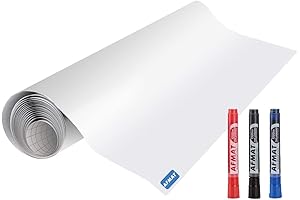 Upgrade Whiteboard Wallpaper Roll Stain-Proof, 1.45*11ft PET-No Ghost Dry Erase Paper for Classroom/Office/Kids Painting