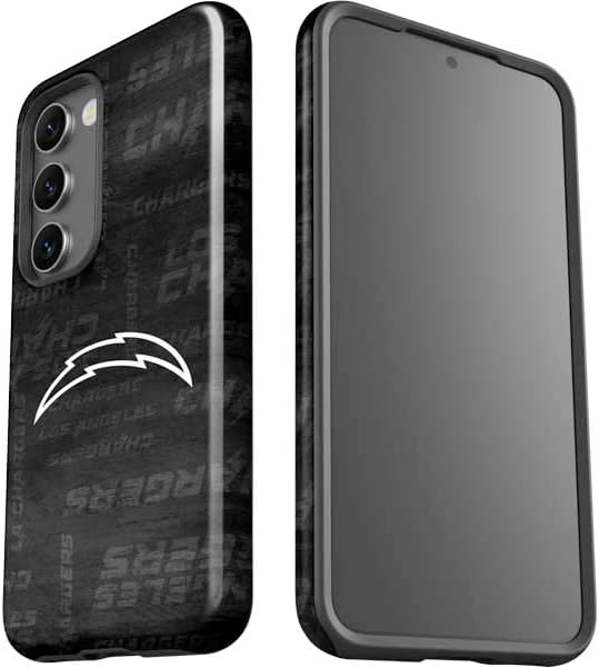 Skinit Pro Phone Case Compatible with Galaxy S23 - Officially Licensed NFL Los Angeles Chargers Black & White Design