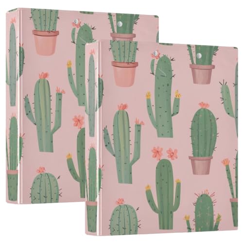 Classeur 3 anneaux cactus rose en pot idéal pour organiser vos cours de l'école à l'université