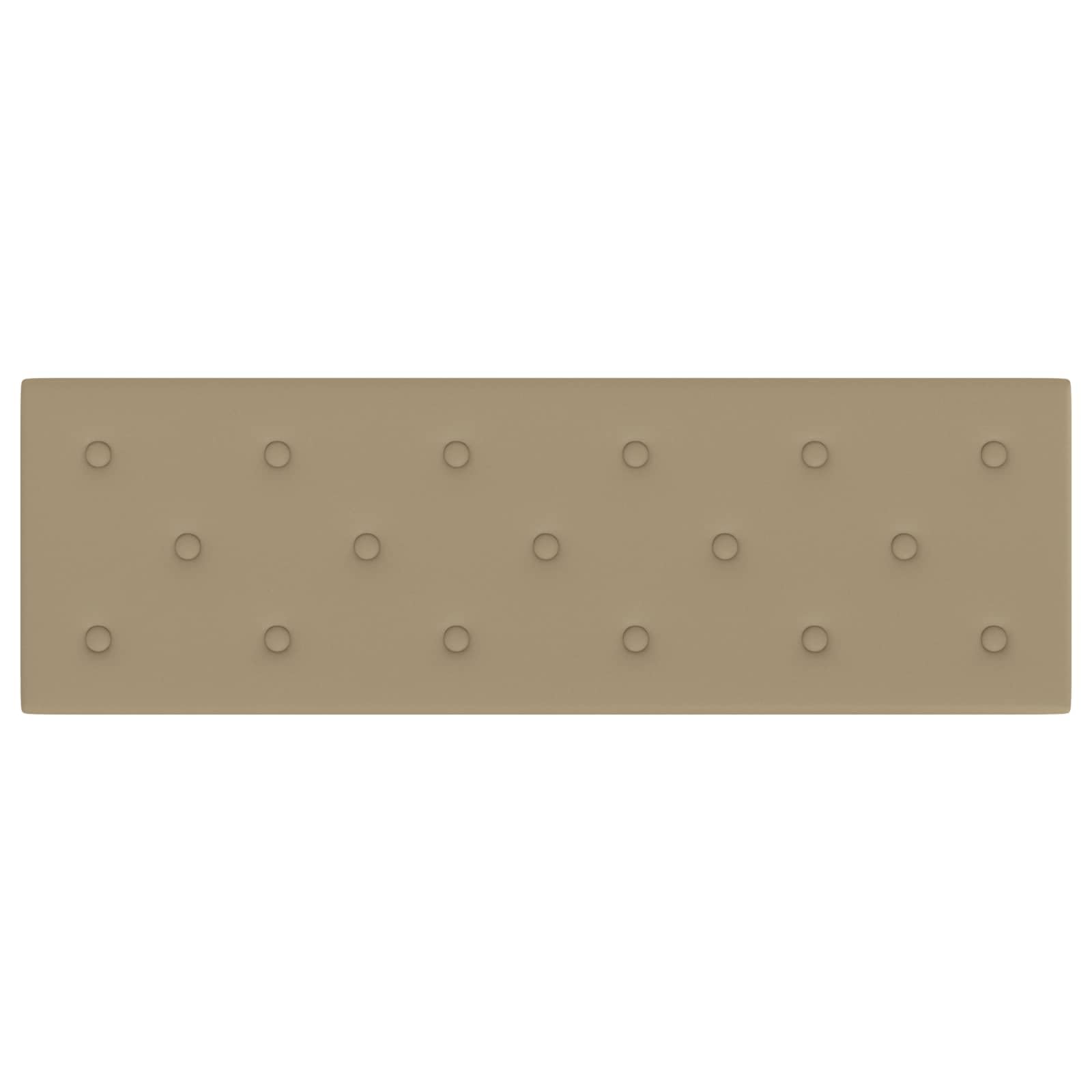 Juego de 12 cabezales de pared de piel sintética capuchino, 90 x 30 cm por panel, revestimiento de pared para dormitorio moderno, tapicería de pared para el cabecero de la pared