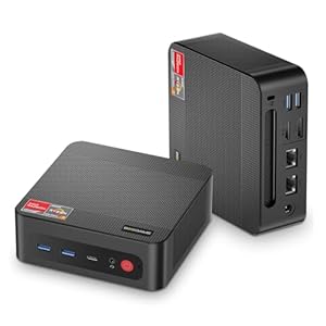 P4 Plus Mini PC Desktop Computers, AMD Ryzen 7 5825U, 32GB DDR4, 1TB SSD, Win 11 Pro, Dual LAN 2.5G/Wi-Fi 6E/BT5.2, 4K Triple Display, Compact Silent PC for Gaming, Office, Design