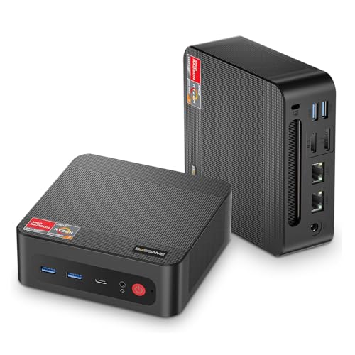 P4 Plus Mini PC Desktop Computers, AMD Ryzen 7 5825U, 32GB DDR4, 1TB SSD, Win 11 Pro, Dual LAN 2.5G/Wi-Fi 6E/BT5.2, 4K Triple Display, Compact Silent PC for Gaming, Office, Design