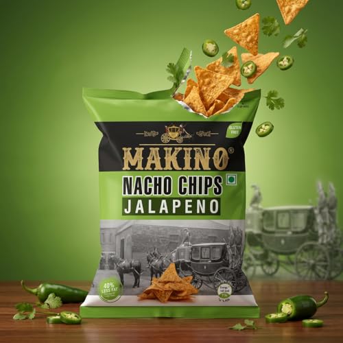 Image of Makino Nachos Chips Combo Pack (150g x 3) | Jalapeno, Cheese & Sweet Chilli Flavors | Crunchy Corn Nachos for Dip & Party Snack