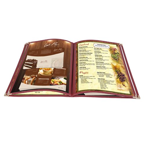 Yescom 20pcs 8.5 x14  Menu Cover 4 Pages 8 Views Reinforce Corner Double Stitch for Restaurant Cafe