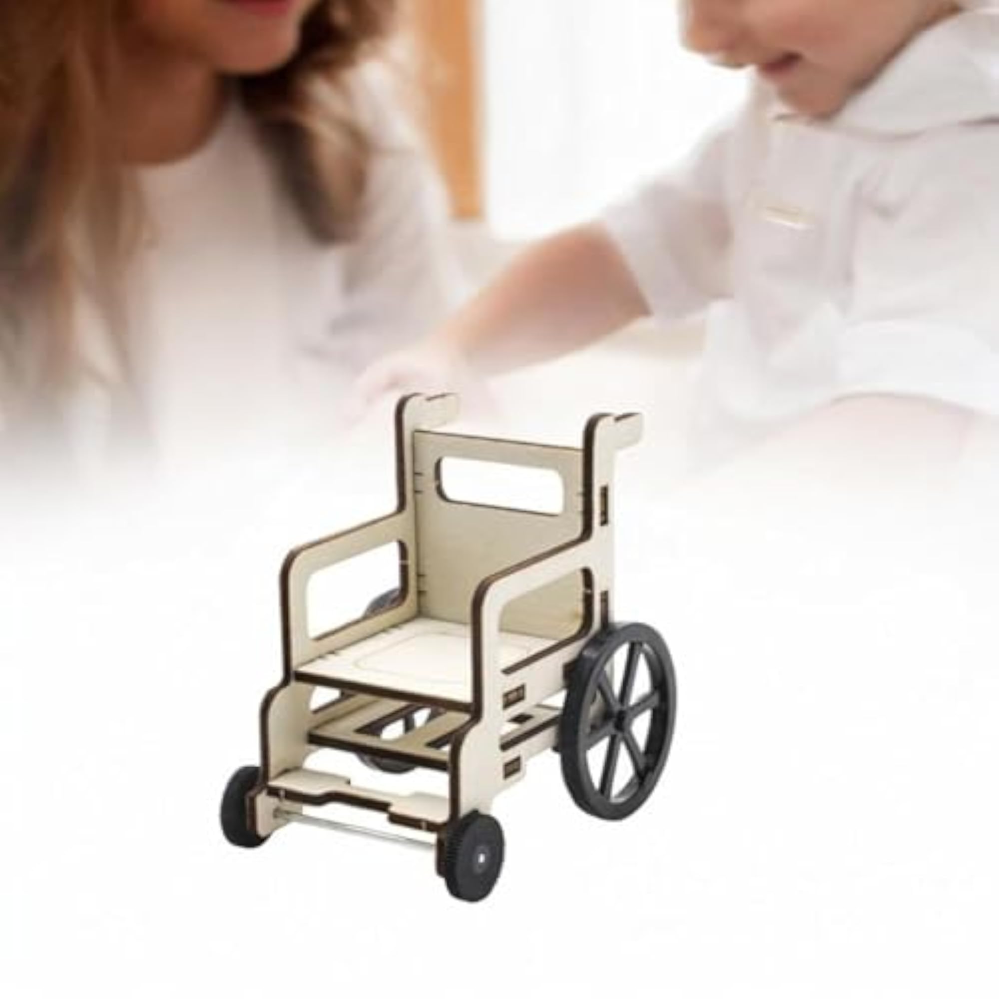 Wooden Wheelchair Model Toy Building Kit