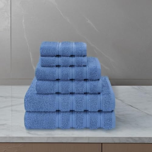American-Soft-Linen-Luxury-6-Piece-Towel-Set-2-Bath-Towels-2-Hand-Towels-2-Washcloths-100-Cotton-Turkish-Towels-for-Bathroom-Electric-Blue-Towel-Sets American Soft Linen Luxury 6 Piece Towel Set 2 Bath Towels 2 Hand Towels 2 Washcloths 100 Cotton Turkish Towels for Bathroom Electric Blue Towel Sets