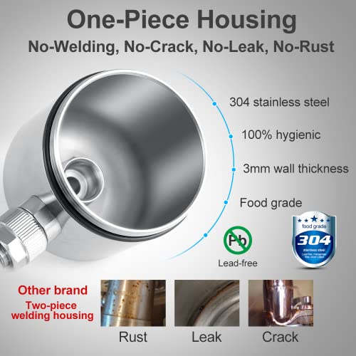 Wingsol Stainless-Steel Faucet Water Filter, Faucet Mount Water Filtration System, Tap Water Filter, Reduce Chlorine, Heavy Metals And Bad Taste, 320G Long Lasting Ws-Fm001-Pac (1 Filter Included) #TOP3