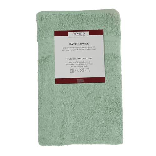 Image of Arvind 100% Cotton Towels for Bath | Towels for Bath Large Size | 500 GSM Bath Towel - Soft & Absorbent | 4 Piece Bath Towel for Men /Women | Urban Comfort | 70 cm x 140 cm - Aqua Green
