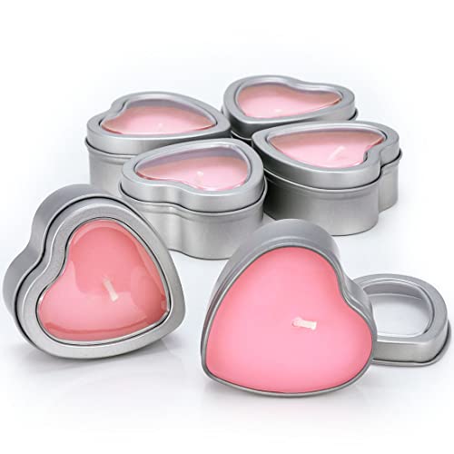 DEYBBY Rose Aromatherapy Pink Tea Light Large Candles, Highly Scented tealight Candles—6 Hours Burn Time for Valentine's Gift, Dinner, Wedding (Pack of 6)