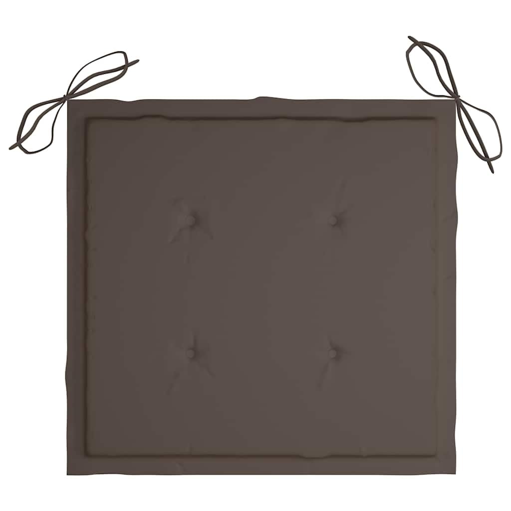 Set di 4 sedie da regista in legno di acacia con cuscini grigi, sedie da giardino robuste in legno di acacia massiccio, carico massimo 110 kg per seduta