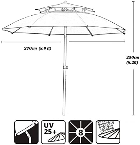 Sombrilla de mesa resistente con varillas de aluminio para terraza 2