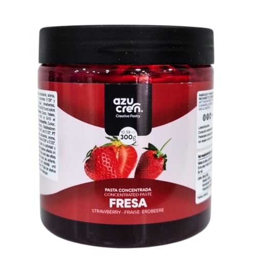 Azucren - Pasta Concentrada de Fresa - Aroma y Sabor a Fresa - Ideal para las Creaciones Reposteras - 300 Gr